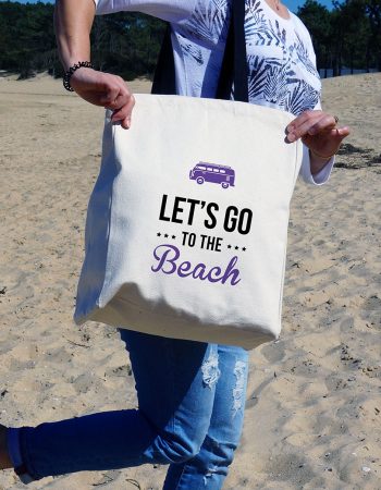 Tote bag personnalisé Lt's go to the Beach